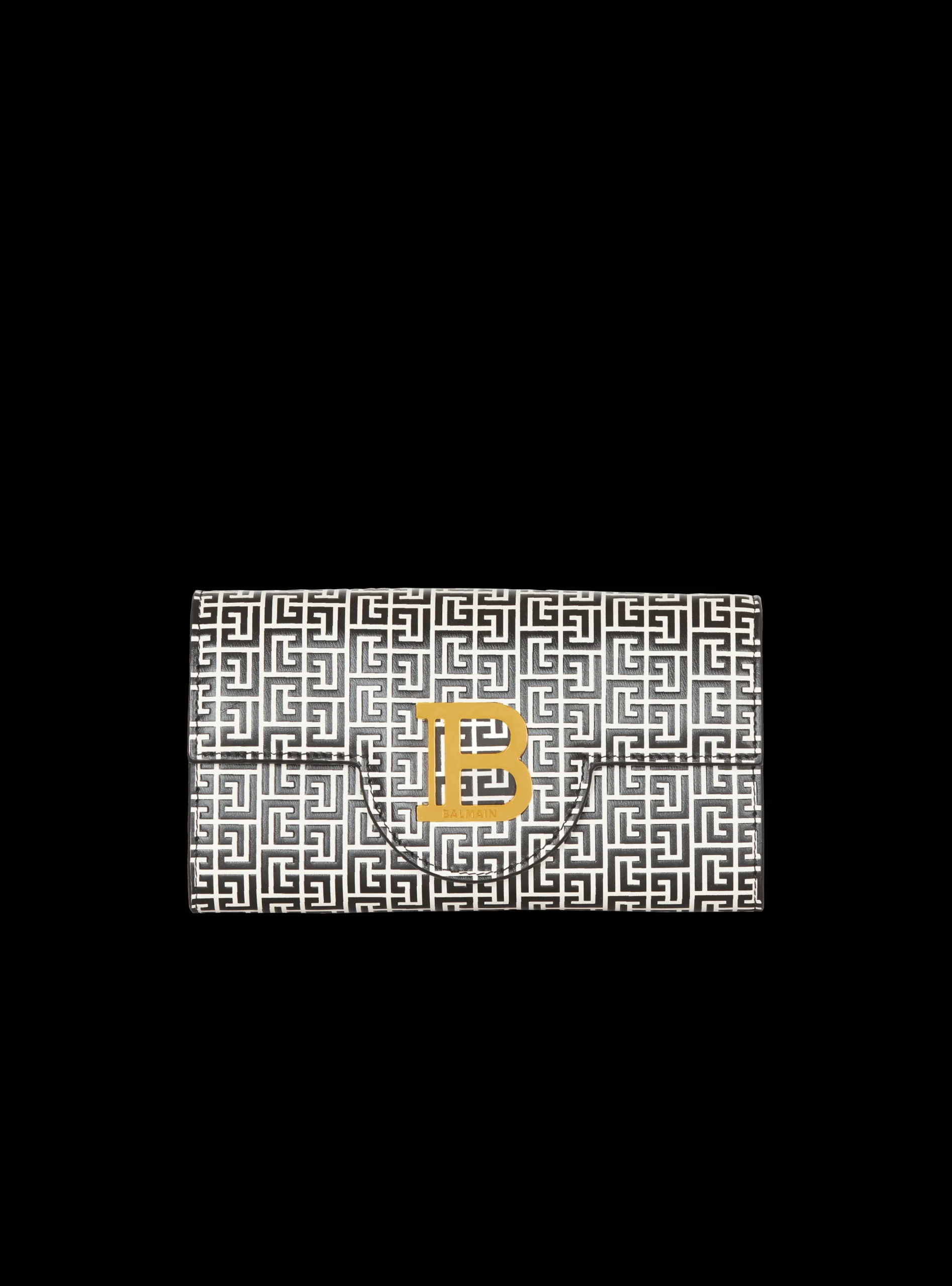 B-Buzz Wallet In Embossed Calfskin With A PB Labyrinth Monogram-Balmain Cheap