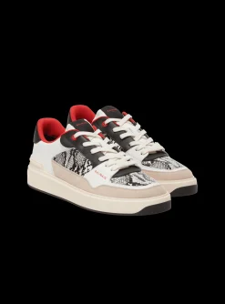 B-Court Flip Snakeskin-effect Leather And Suede Trainers-Balmain Outlet