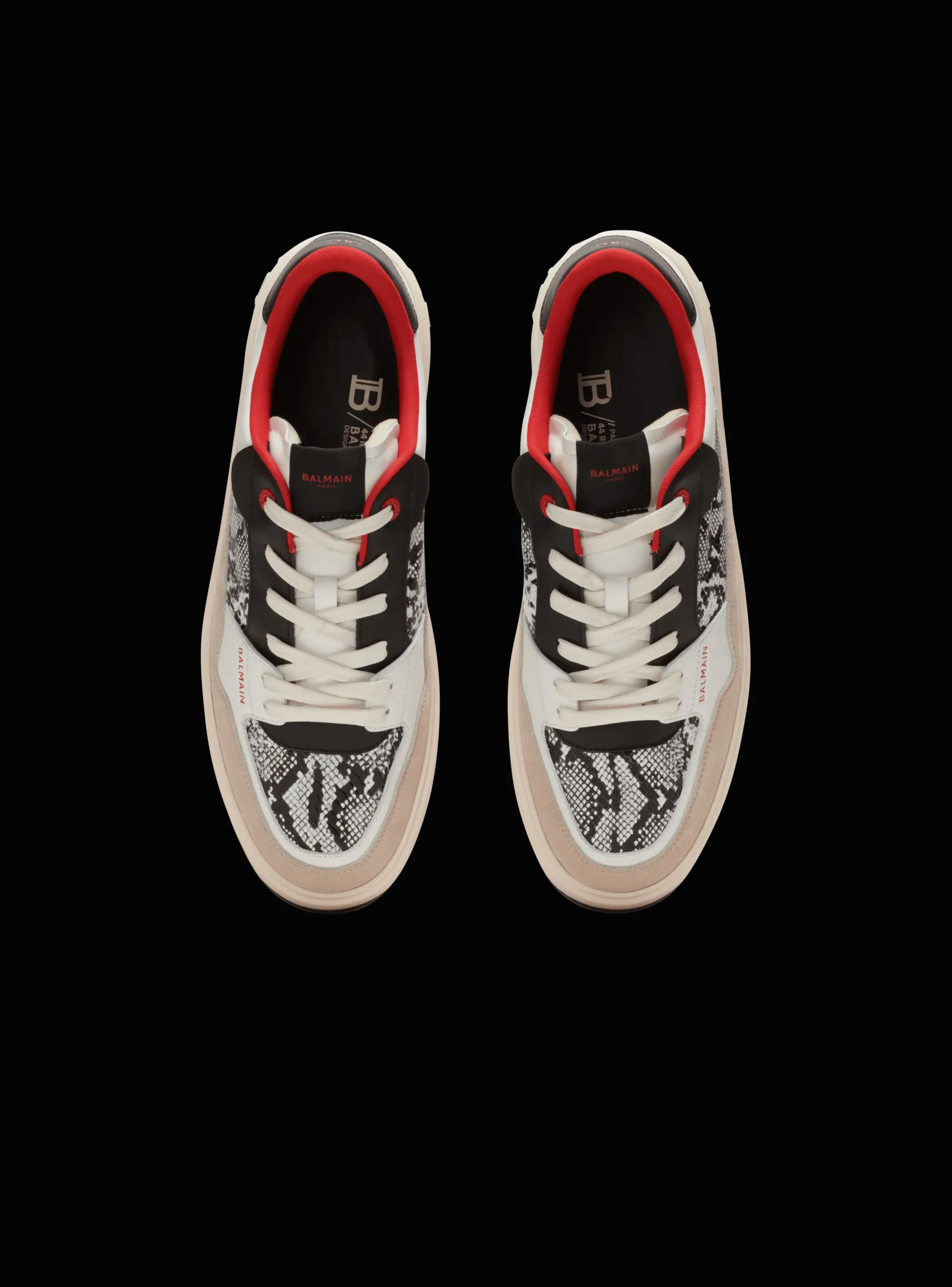 B-Court Flip Snakeskin-effect Leather And Suede Trainers-Balmain Outlet