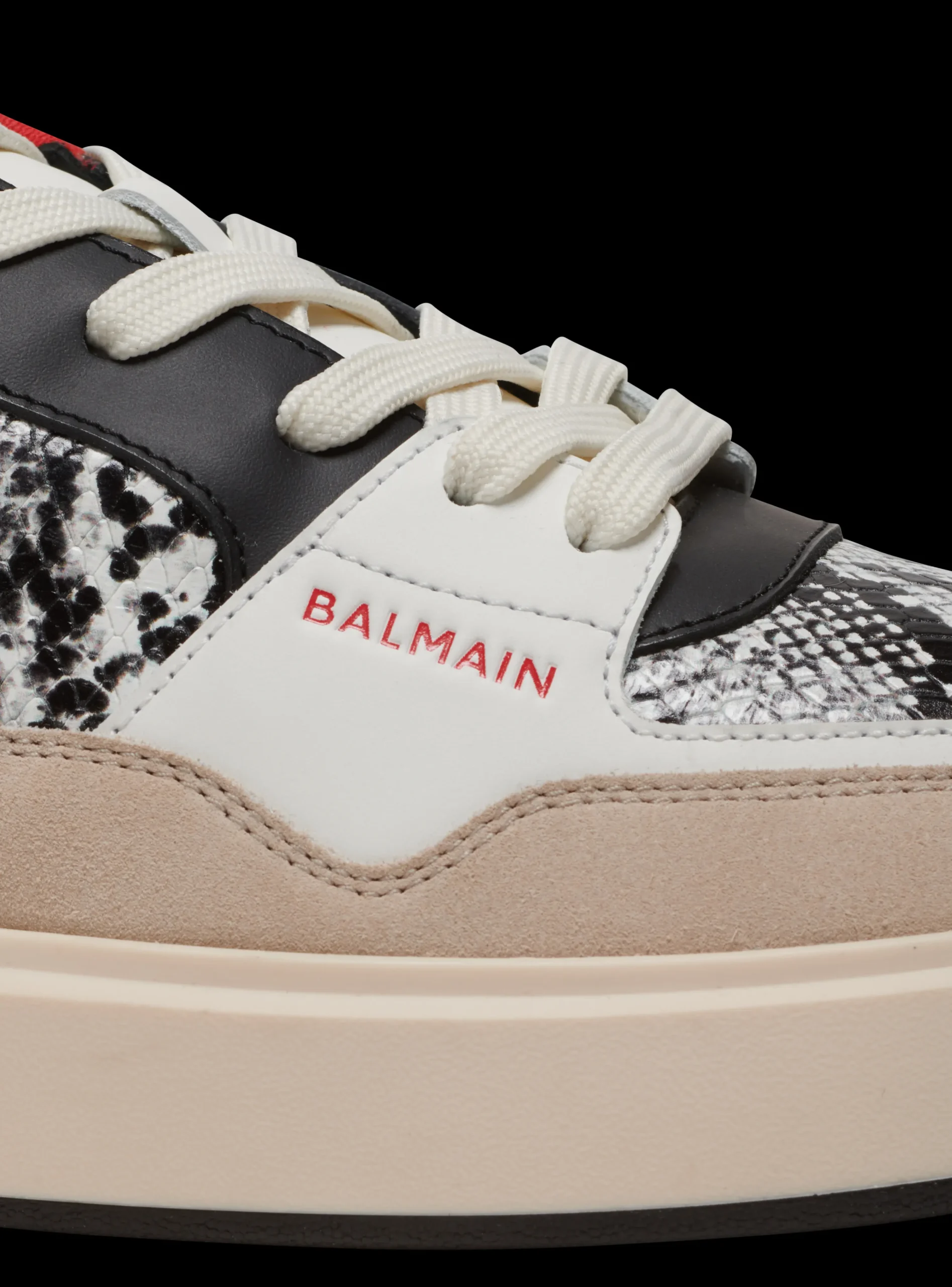 B-Court Flip Snakeskin-effect Leather And Suede Trainers-Balmain Outlet