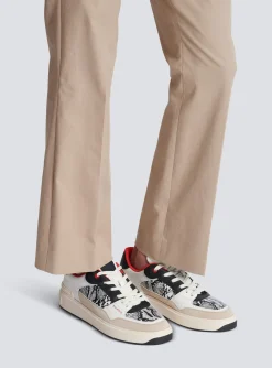 B-Court Flip Snakeskin-effect Leather And Suede Trainers-Balmain Outlet
