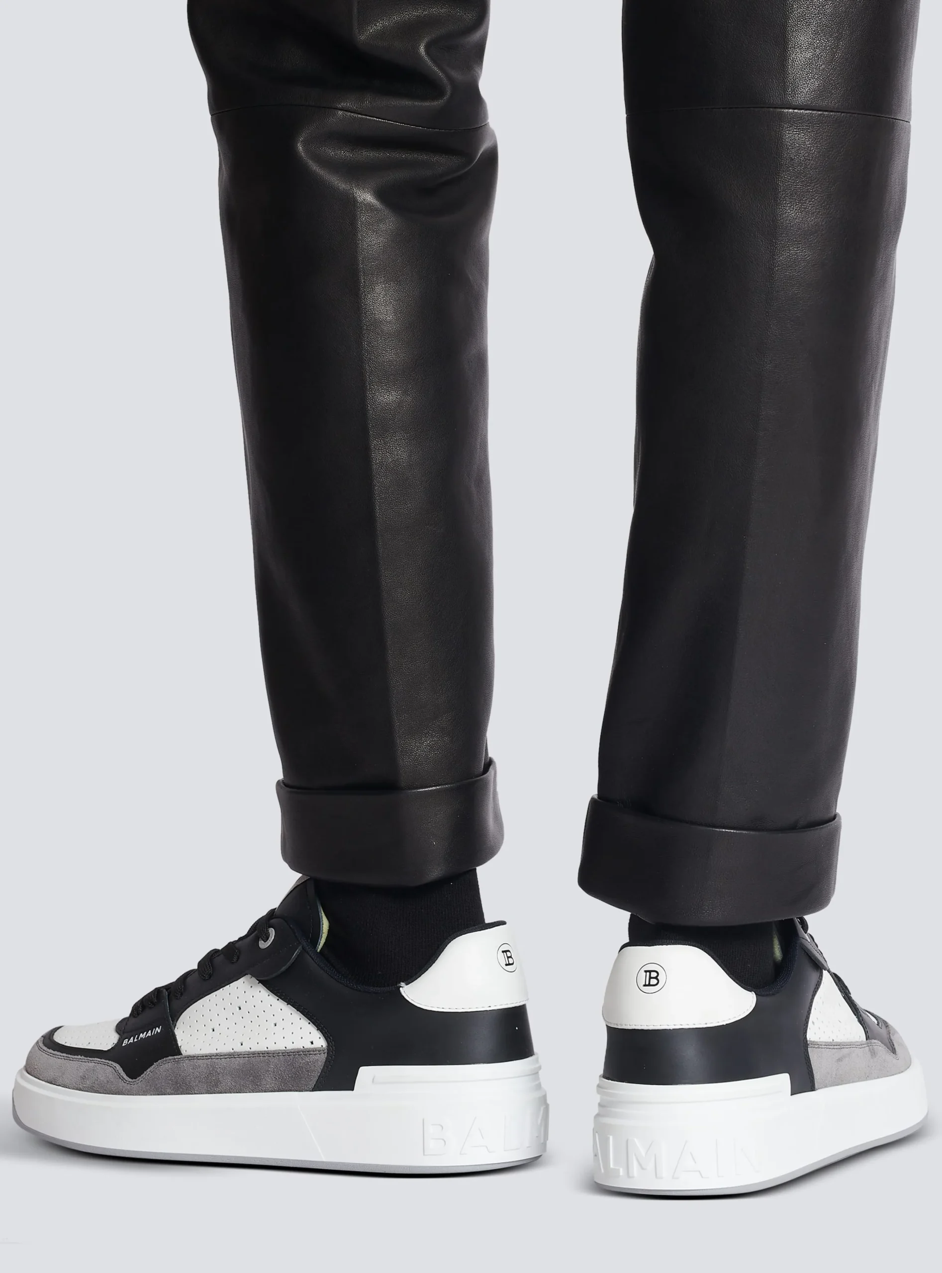 B-Court Flip Trainers In Leather And Suede-Balmain Best