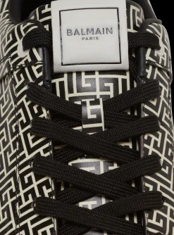 B-Court Flip Trainers In Monogrammed PB Labyrinth Calfskin-Balmain Fashion