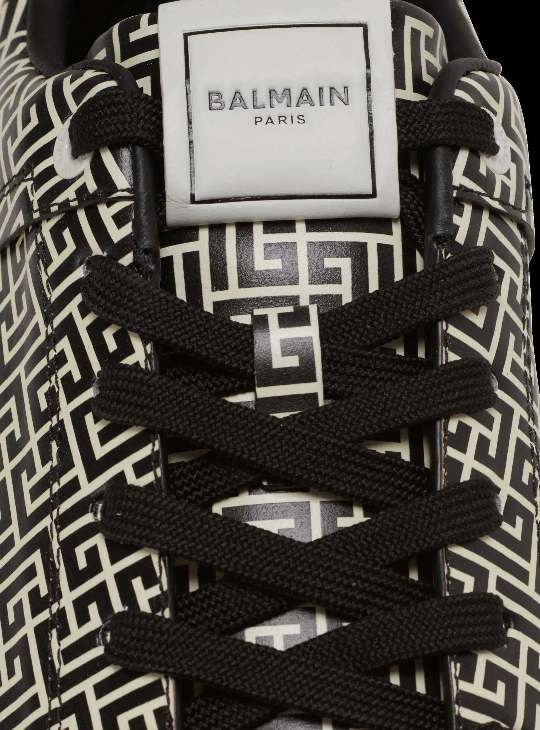 B-Court Flip Trainers In Monogrammed PB Labyrinth Calfskin-Balmain Fashion