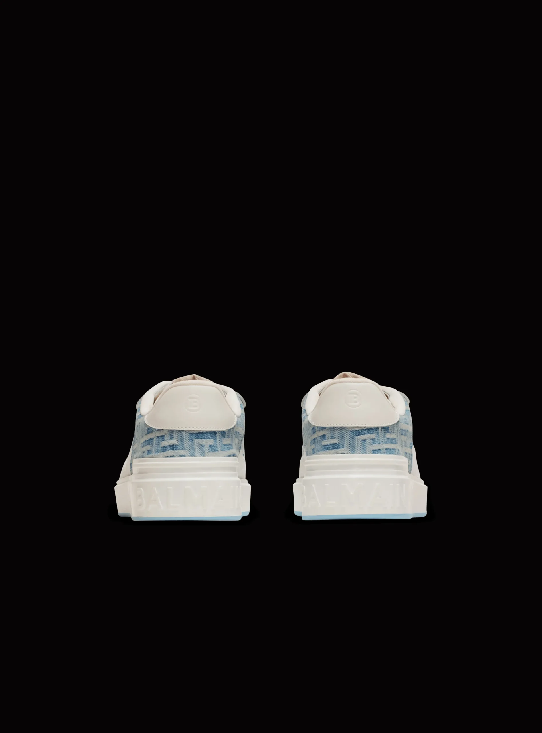 B-Court Flip Trainers In Monogrammed PB Labyrinth Denim-Balmain Best
