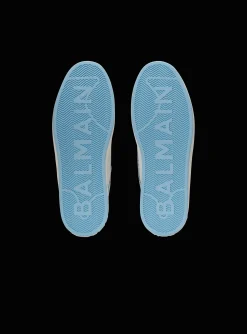 B-Court Flip Trainers In Monogrammed PB Labyrinth Denim-Balmain Discount