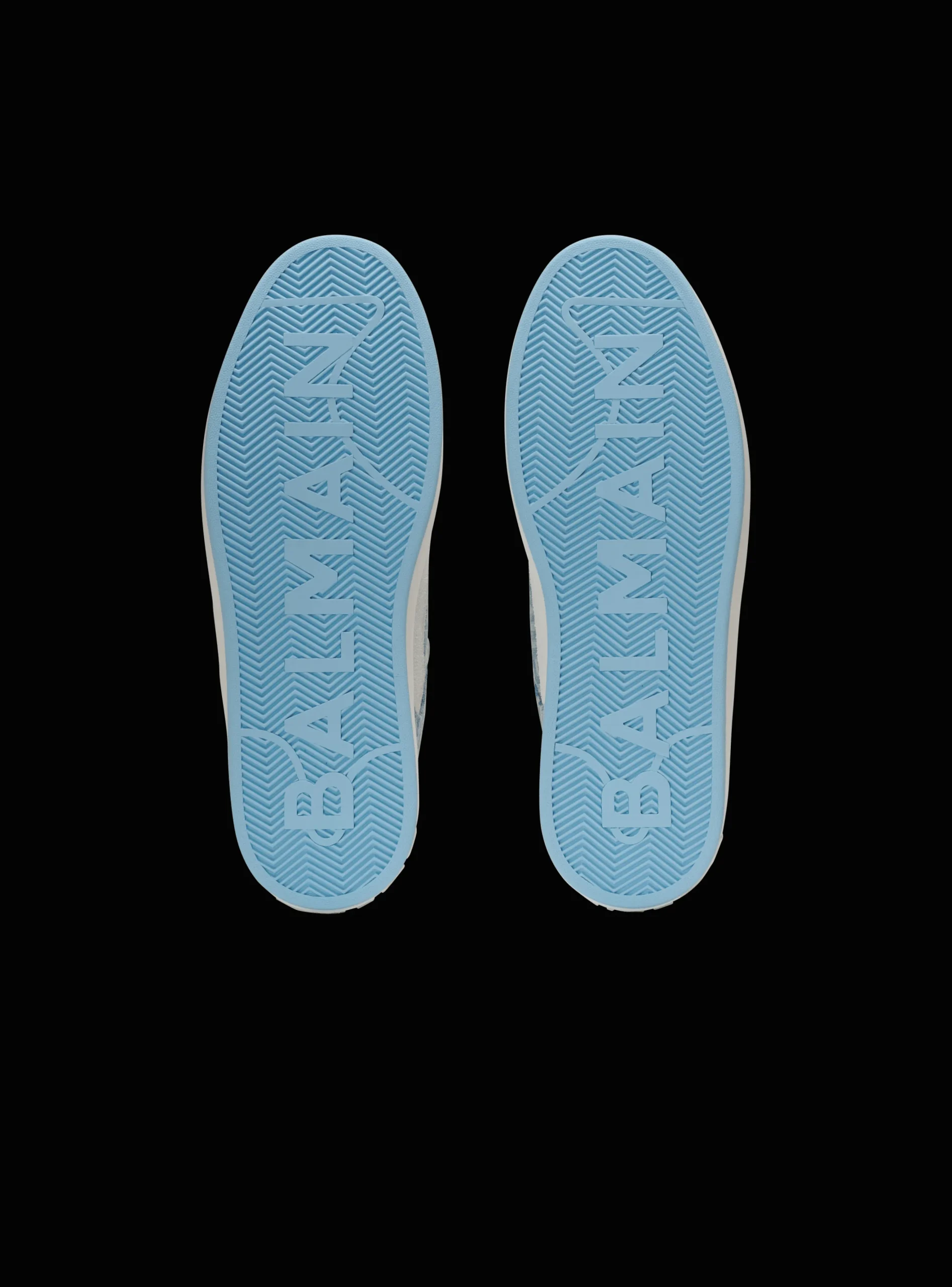 B-Court Flip Trainers In Monogrammed PB Labyrinth Denim-Balmain Discount