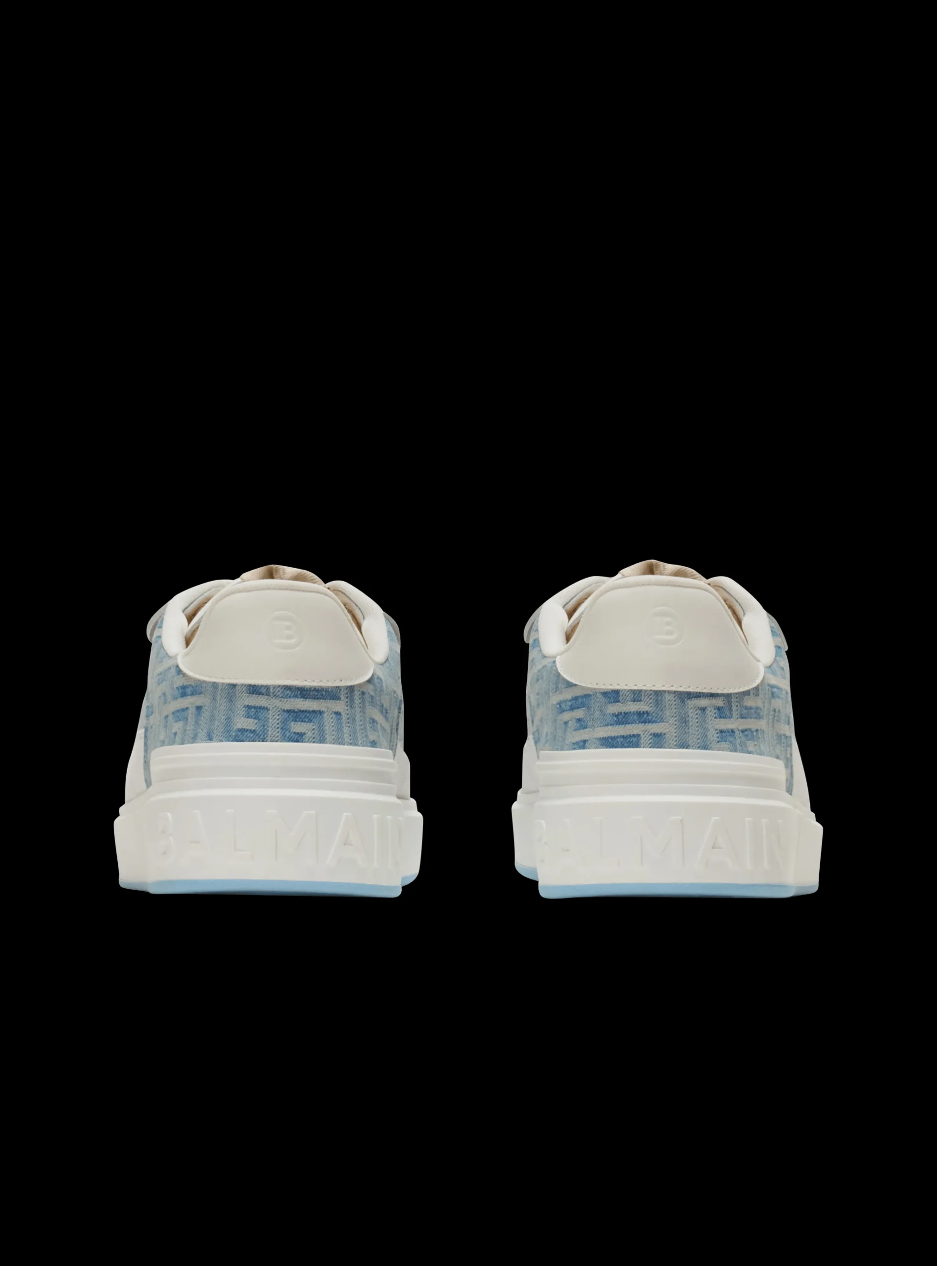 B-Court Flip Trainers In Monogrammed PB Labyrinth Denim-Balmain Discount