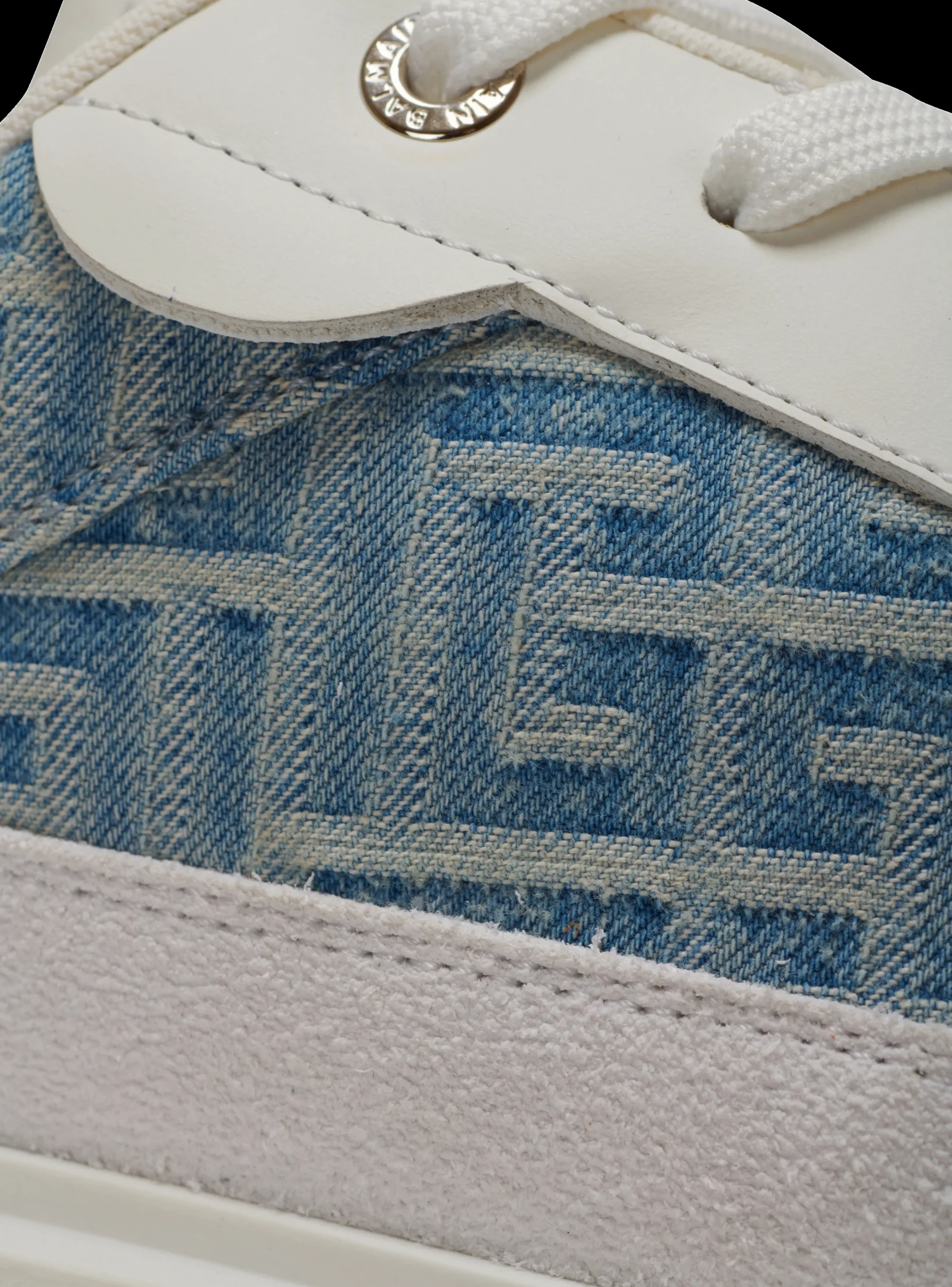 B-Court Flip Trainers In Monogrammed PB Labyrinth Denim-Balmain Discount