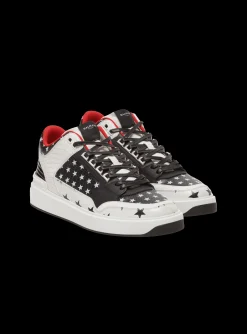 B-Court Mid Top Star Print Leather Trainers-Balmain New