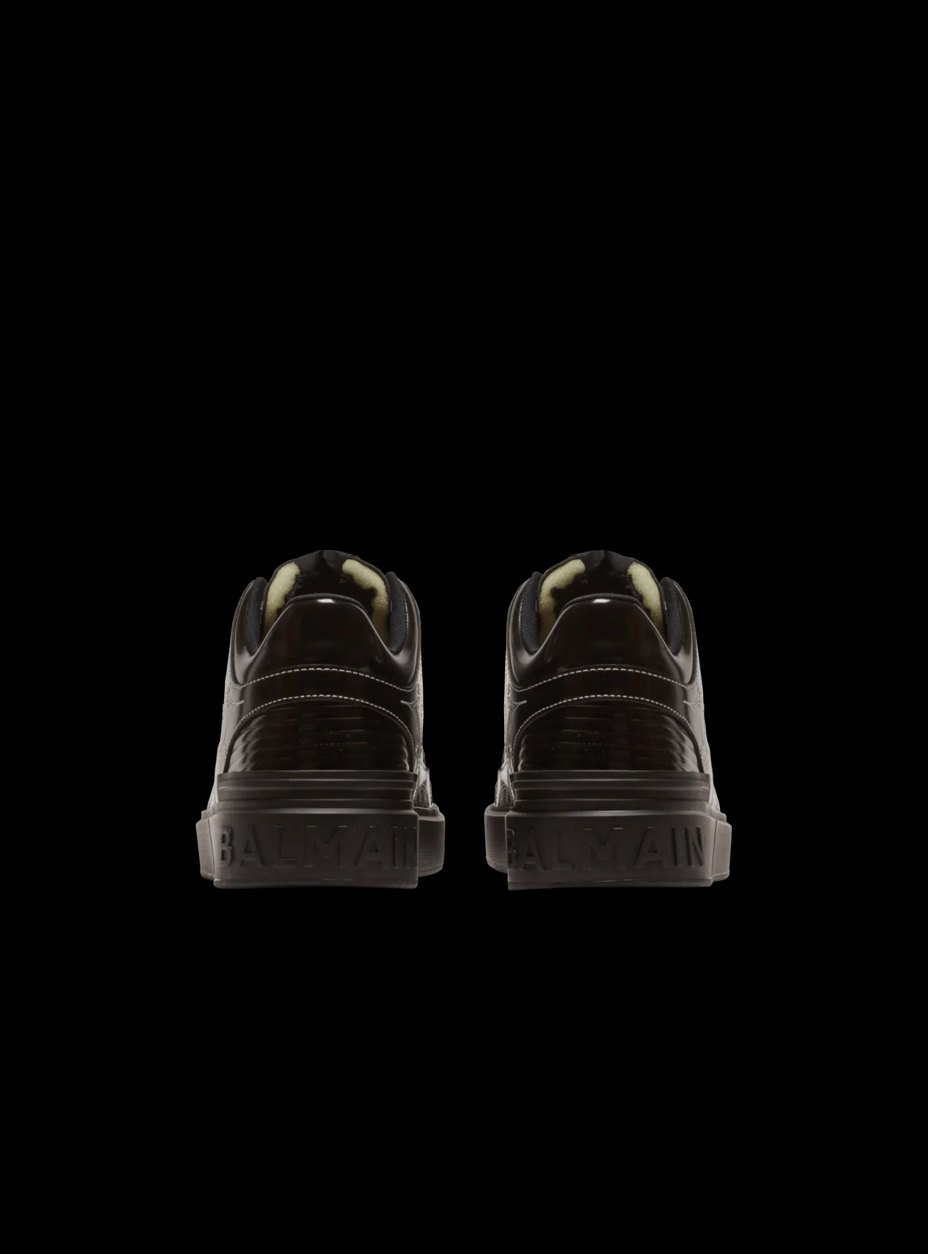 B-Court Mid Top Western Glazed Leather Trainers-Balmain Cheap