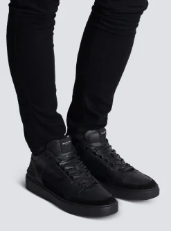 B-Court Mid-top Leather Trainers-Balmain Cheap