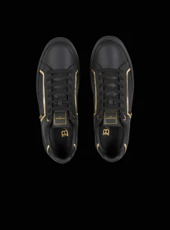 B-Court Monogrammed Nylon And Leather Trainers-Balmain Best Sale