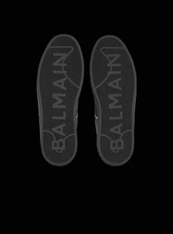 B-Court Monogrammed Nylon And Leather Trainers-Balmain Best Sale