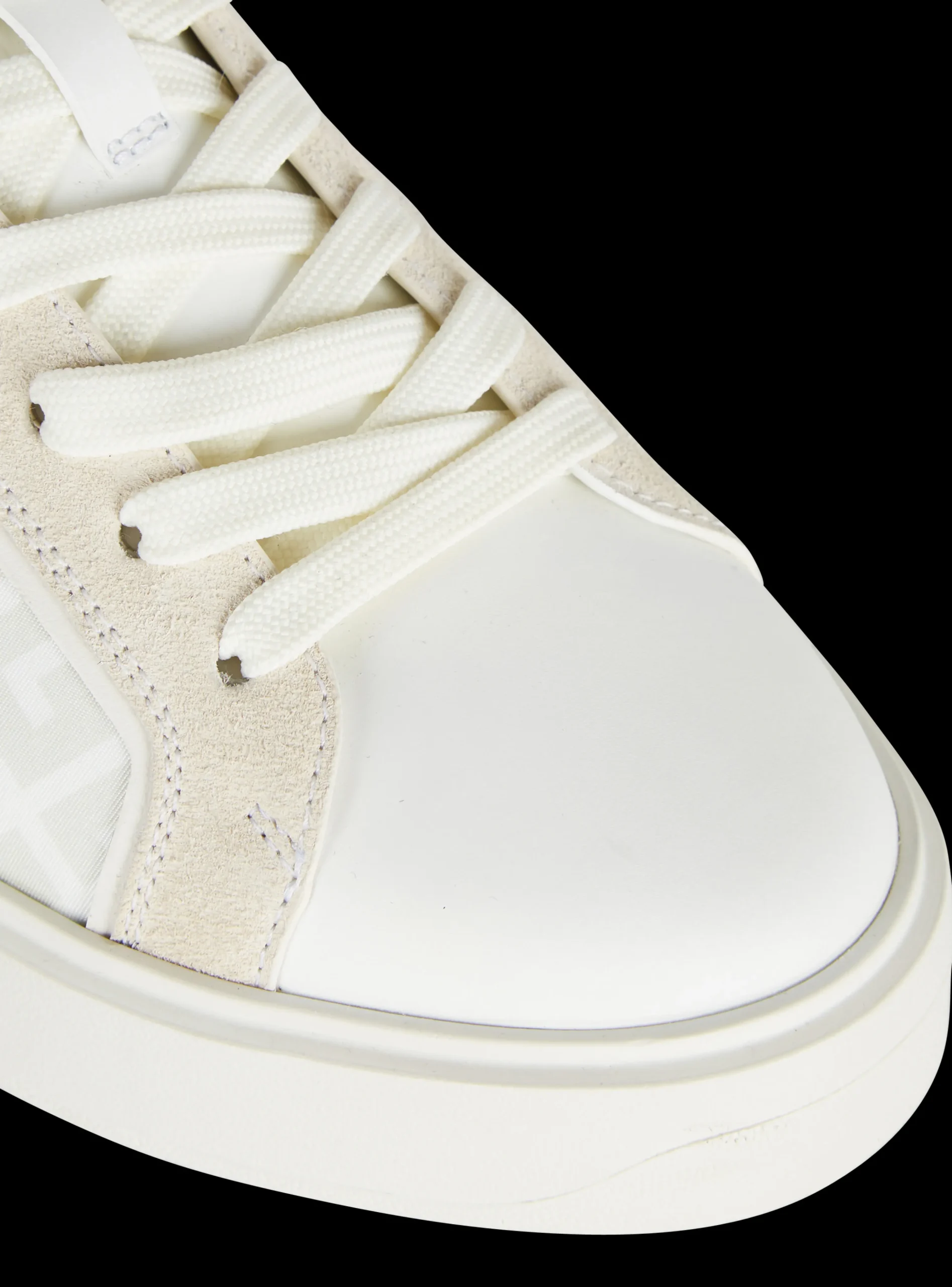 B-Court Monogrammed Nylon And Leather Trainers-Balmain Fashion