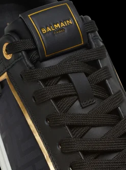 B-Court Monogrammed Nylon And Leather Trainers-Balmain Cheap