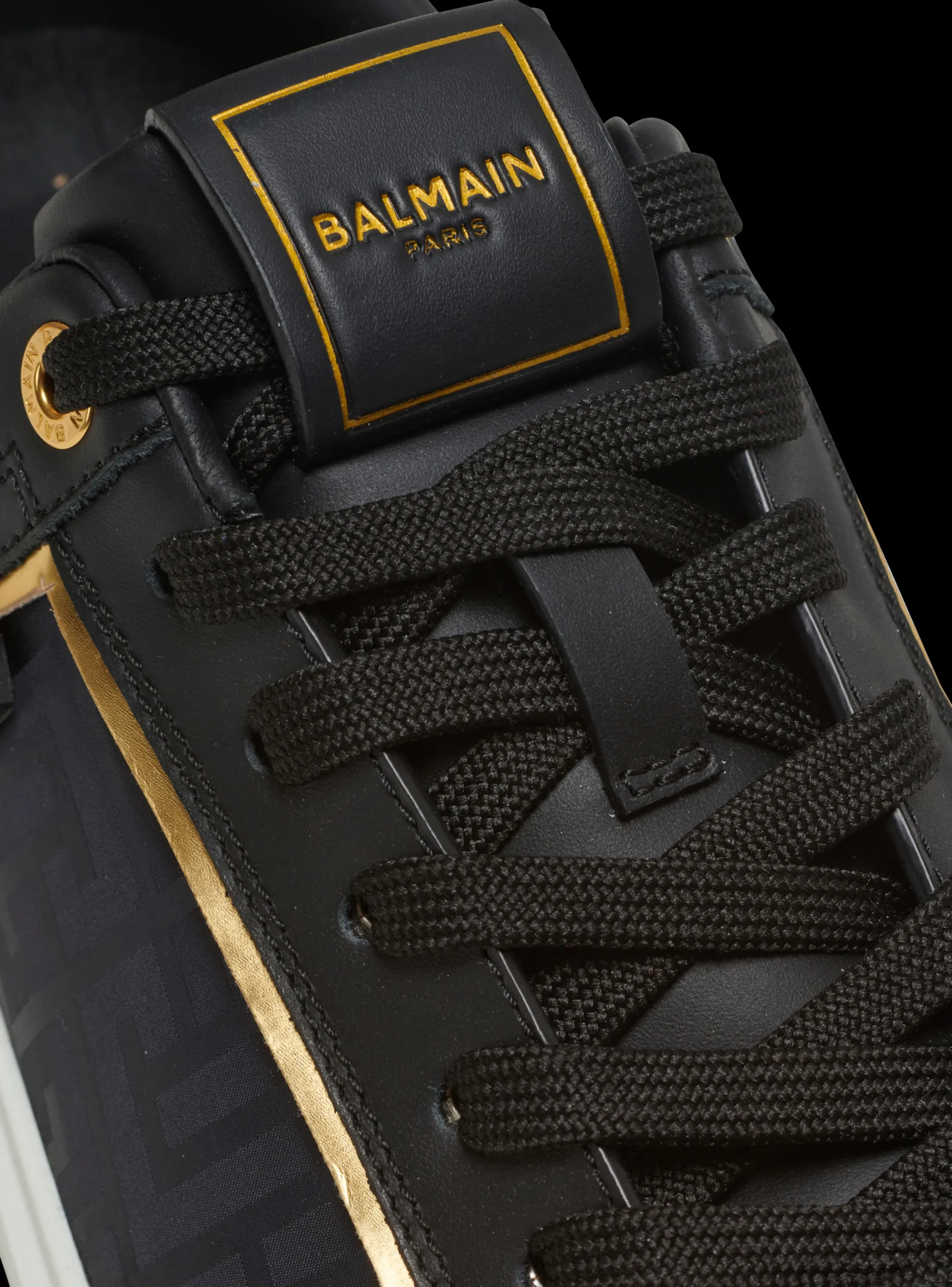 B-Court Monogrammed Nylon And Leather Trainers-Balmain Cheap