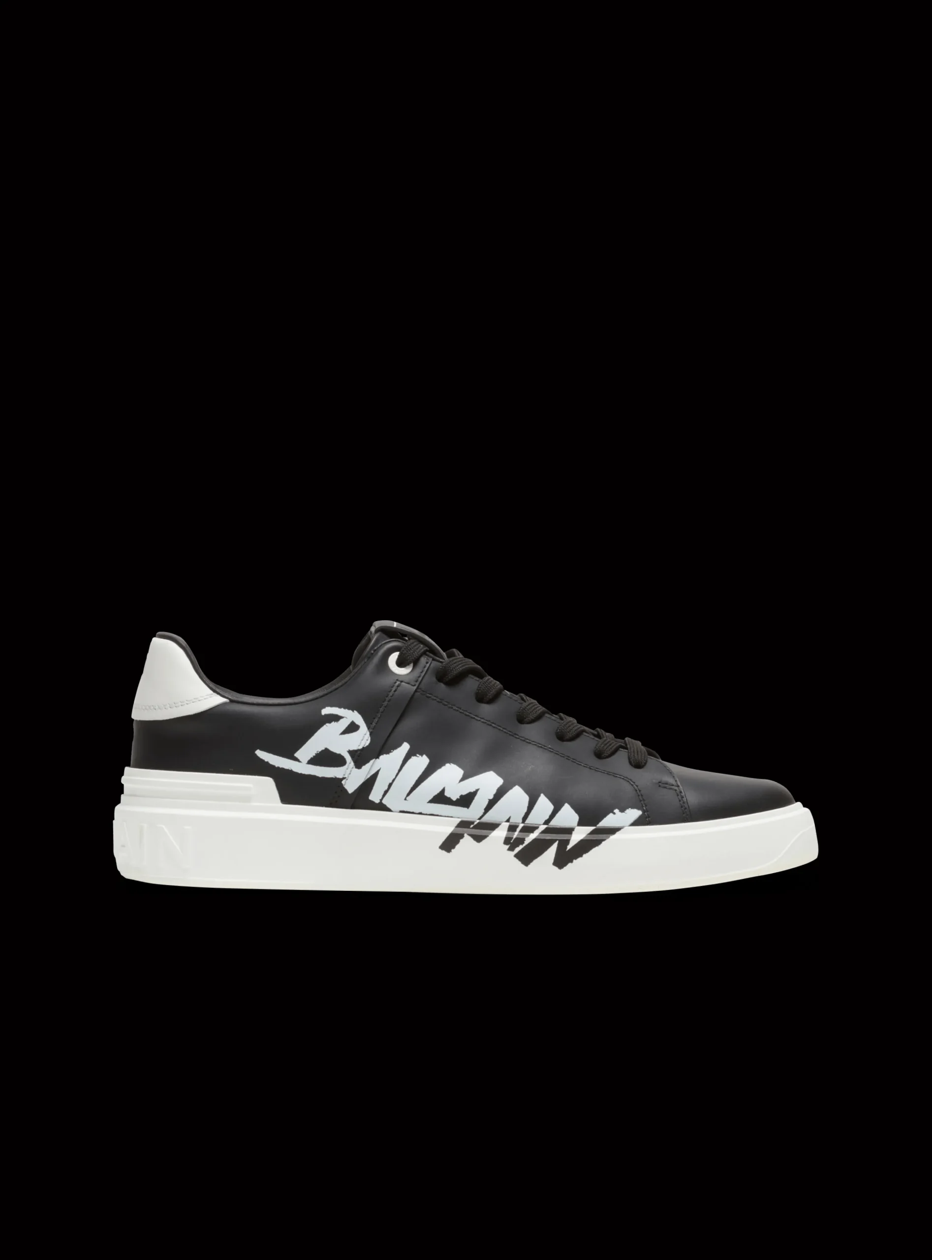 B-Court Printed Leather Trainers-Balmain Discount
