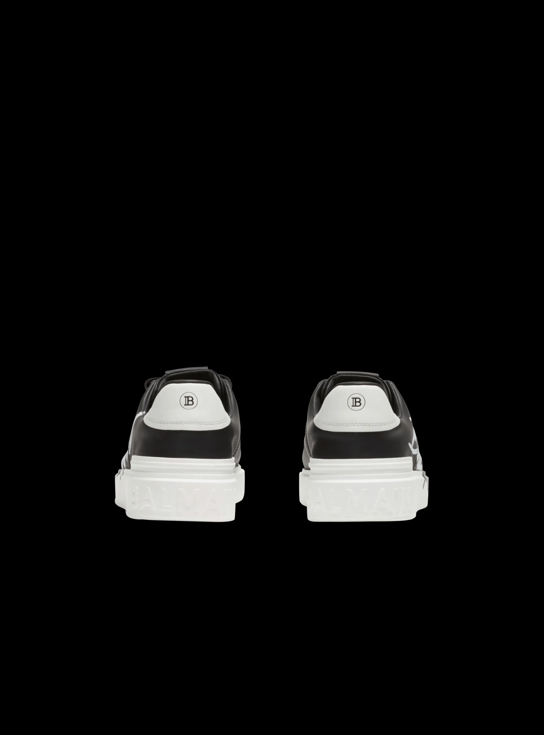 B-Court Printed Leather Trainers-Balmain Discount