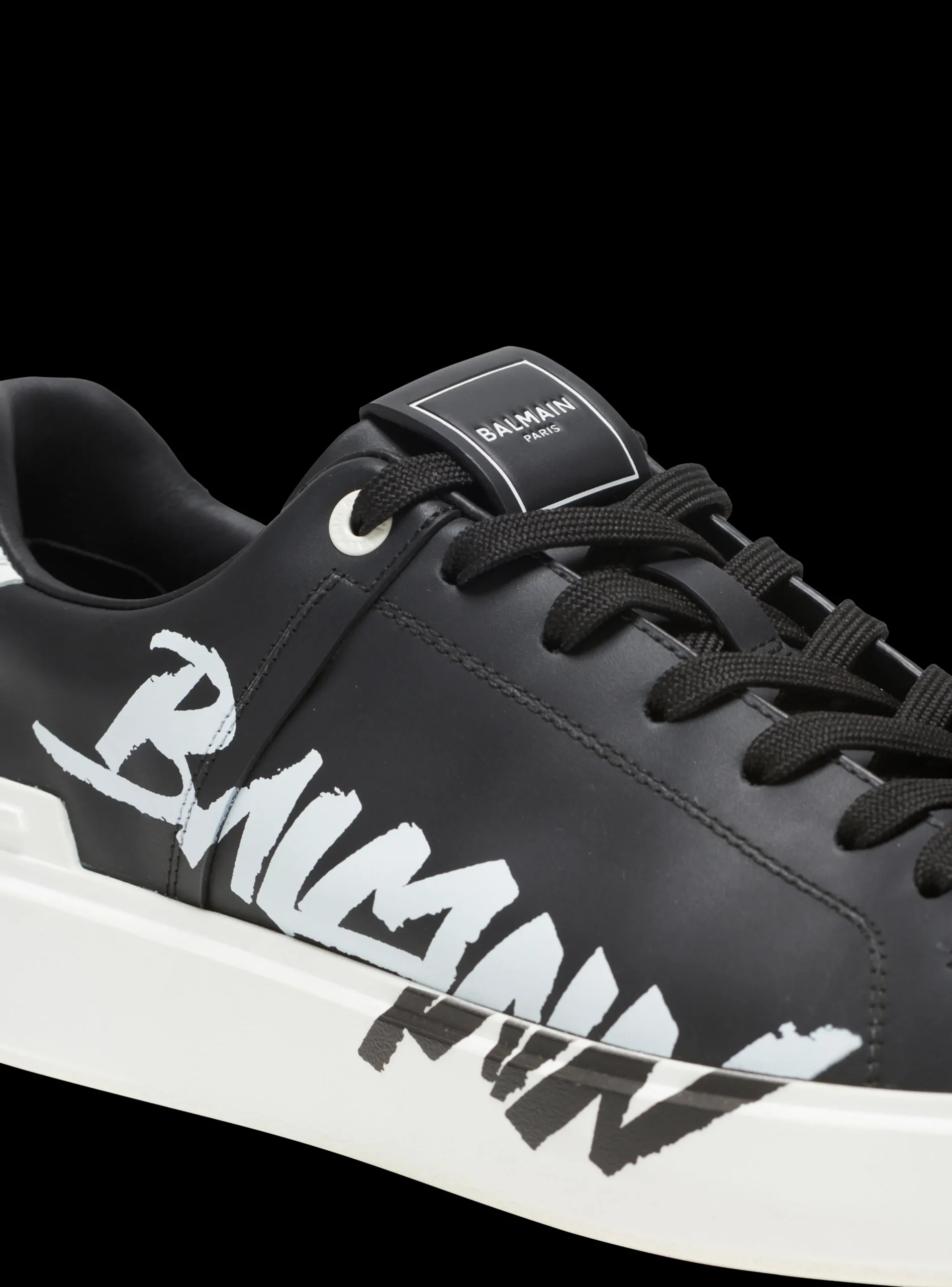 B-Court Printed Leather Trainers-Balmain Discount