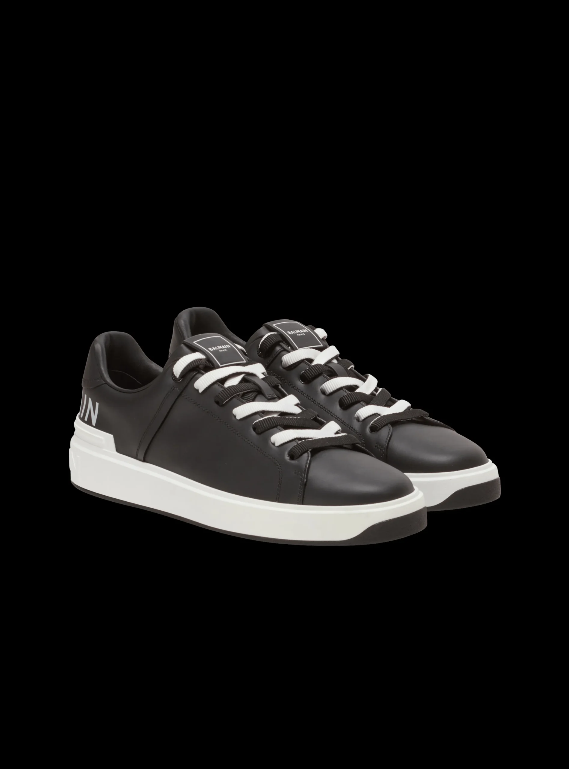 B-Court Smooth Leather Trainers-Balmain Clearance