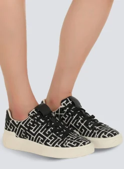 B-Court Trainers With Jacquard Monogram-Balmain Discount