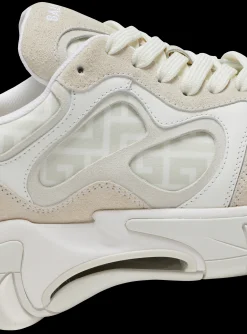 B-East Monogrammed Nylon And Leather Trainers-Balmain Best