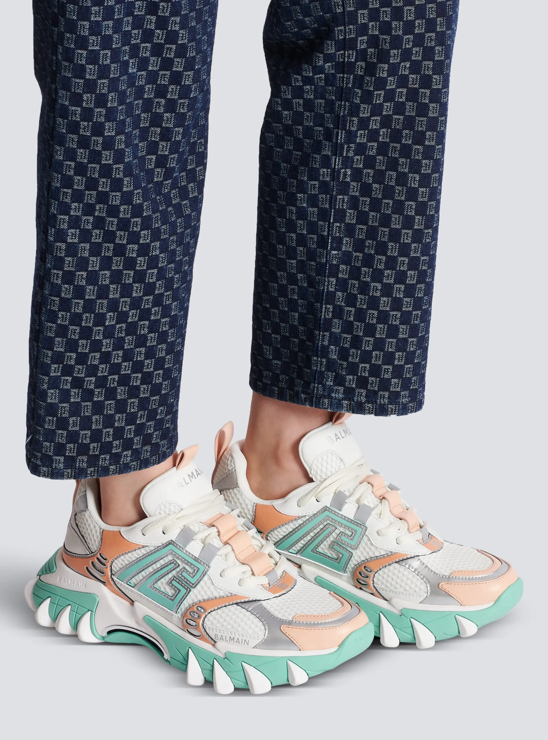 B-East PB Trainers In Technical Materials And Mesh-Balmain Best