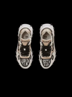 B-East Snakeskin-effect Leather, Suede And Mesh Trainers-Balmain Shop