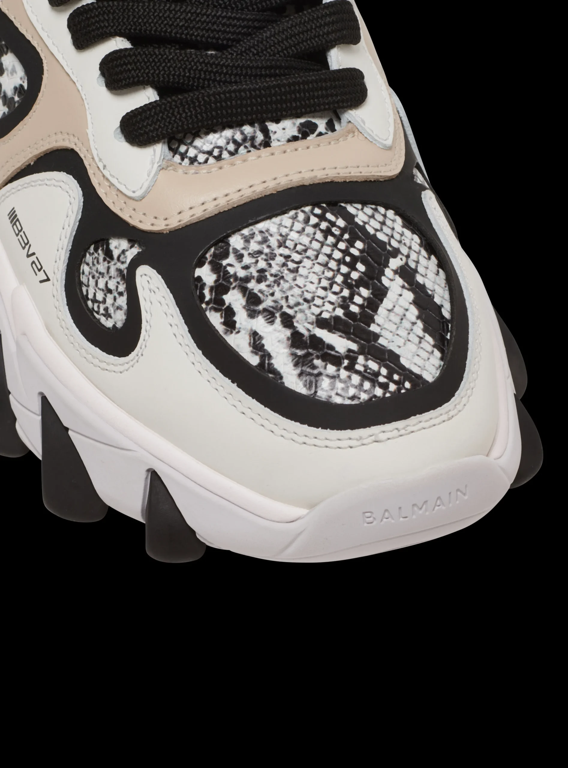 B-East Snakeskin-effect Leather, Suede And Mesh Trainers-Balmain Shop