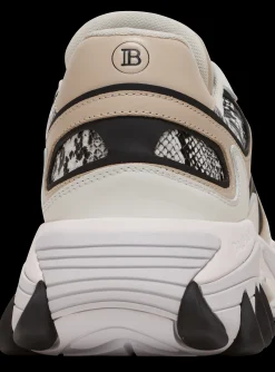 B-East Snakeskin-effect Leather, Suede And Mesh Trainers-Balmain Shop