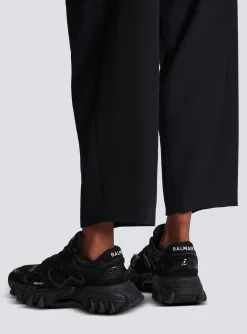 B-East Trainers In Leather, Suede And Mesh-Balmain Shop