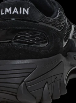 B-East Trainers In Leather, Suede And Mesh-Balmain Shop