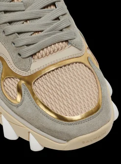 B-East Trainers In Leather, Suede And Mesh-Balmain Fashion