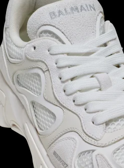 B-East Trainers In Leather, Suede And Mesh-Balmain Shop