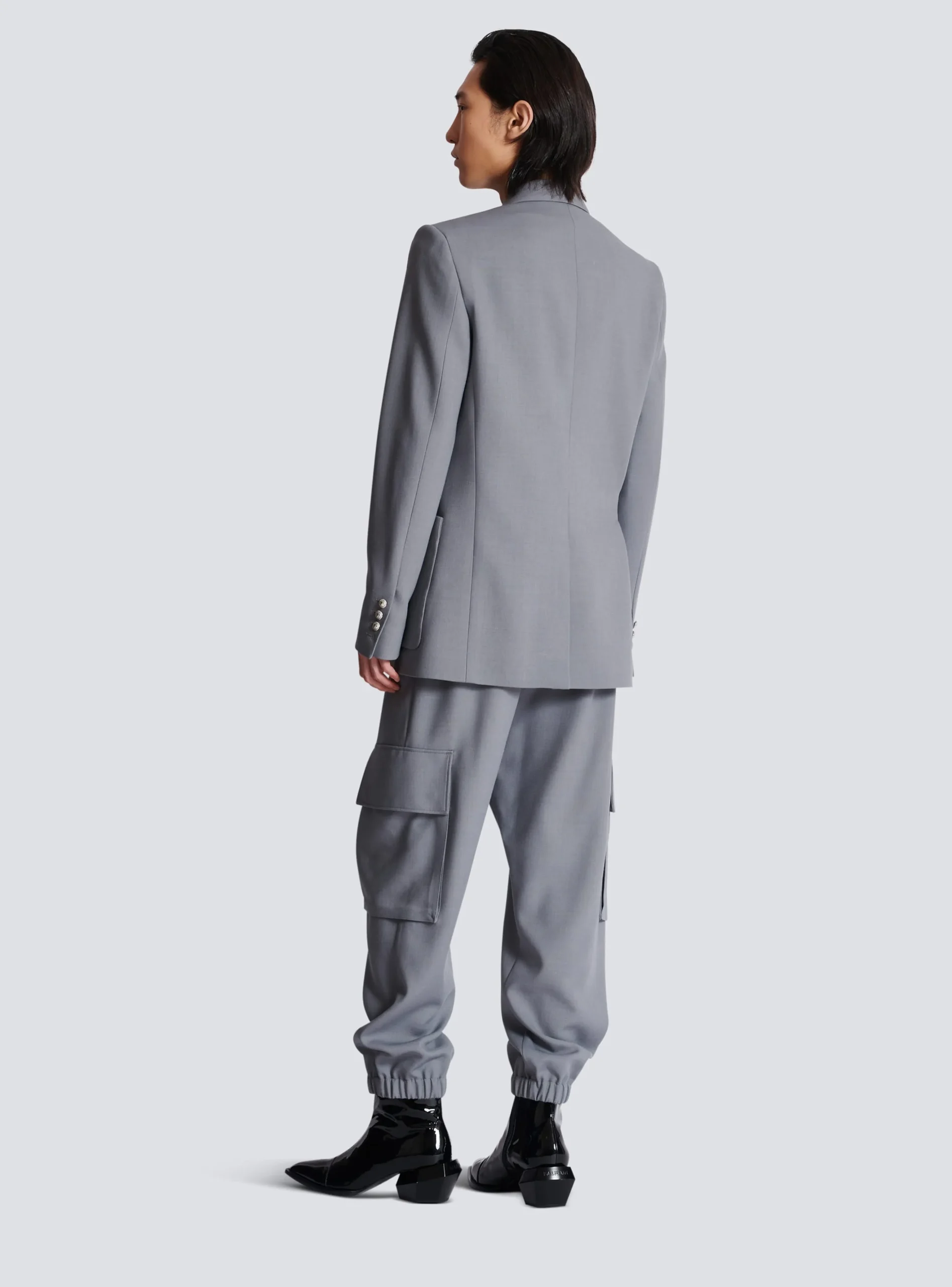 Belted Asymmetrical Jacket In Double Crepe-Balmain Store