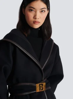 Belted Wool Coat-Balmain New