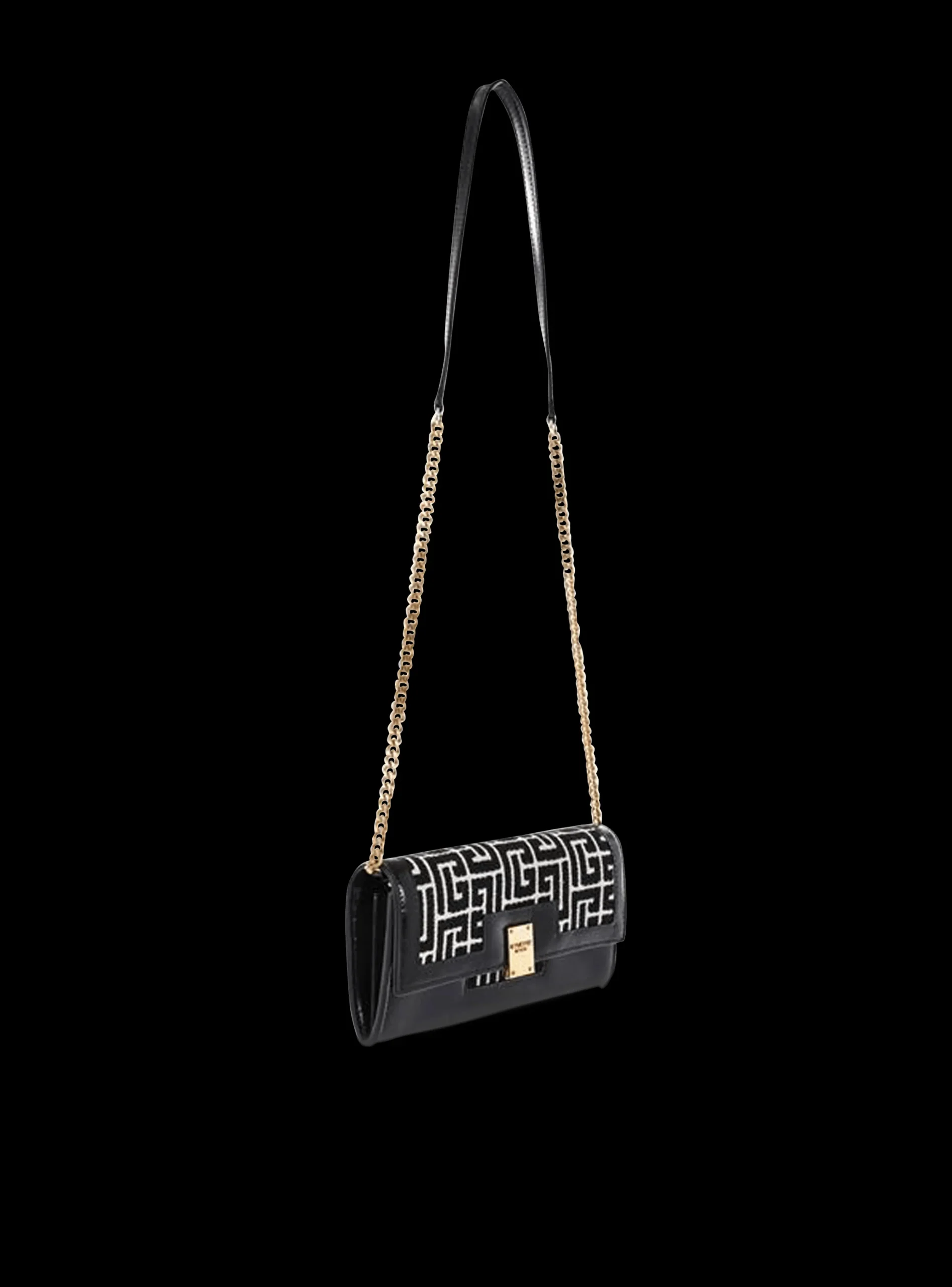 Bicolor Jacquard 1945 Wallet With Chain-Balmain Shop