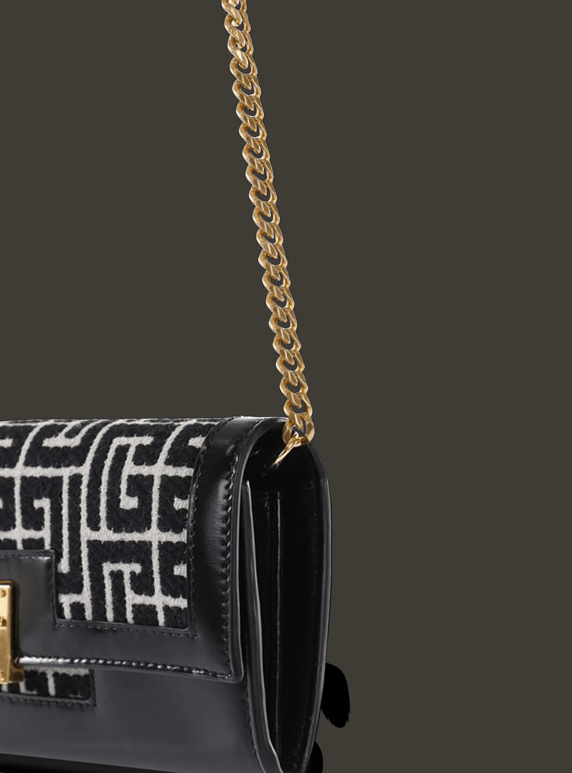 Bicolor Jacquard 1945 Wallet With Chain-Balmain Shop