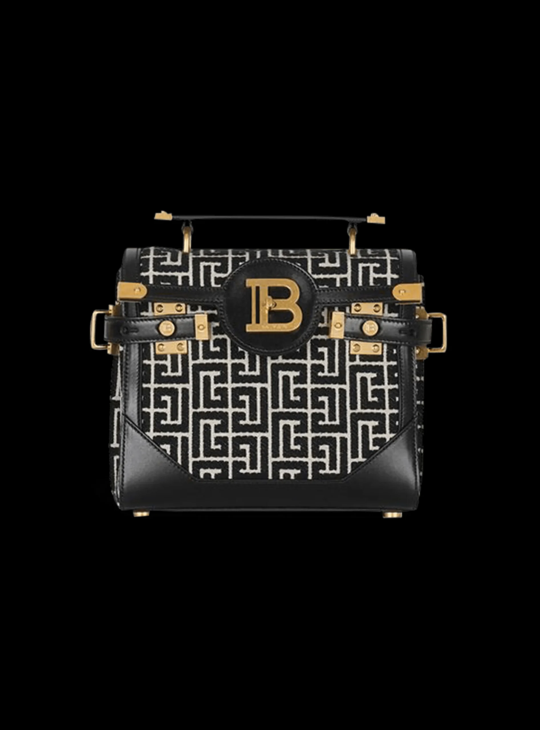 Bicolor Jacquard B-Buzz 23 Bag With Leather Panel-Balmain Best Sale