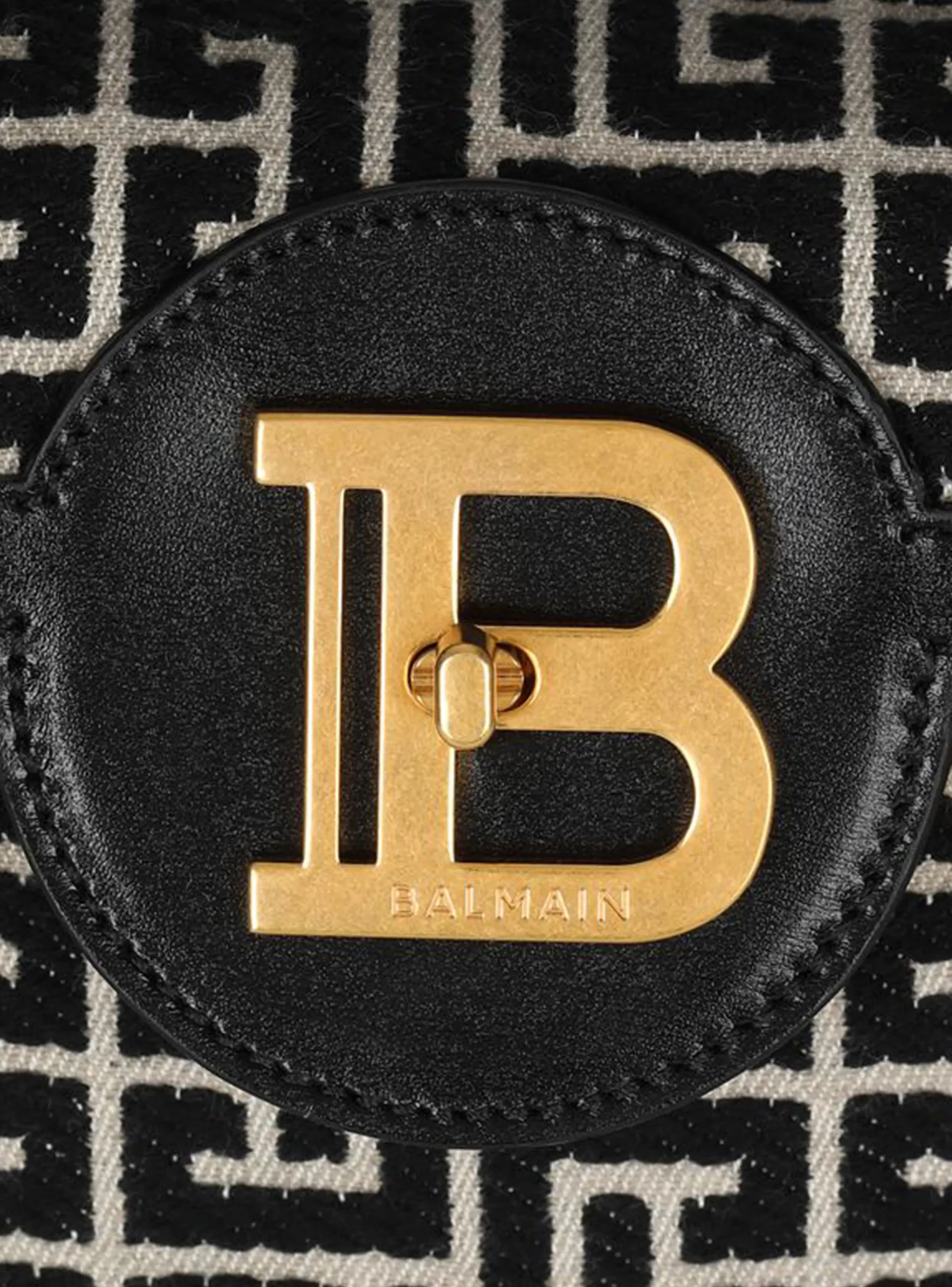 Bicolor Jacquard B-Buzz 23 Bag With Leather Panel-Balmain Best Sale