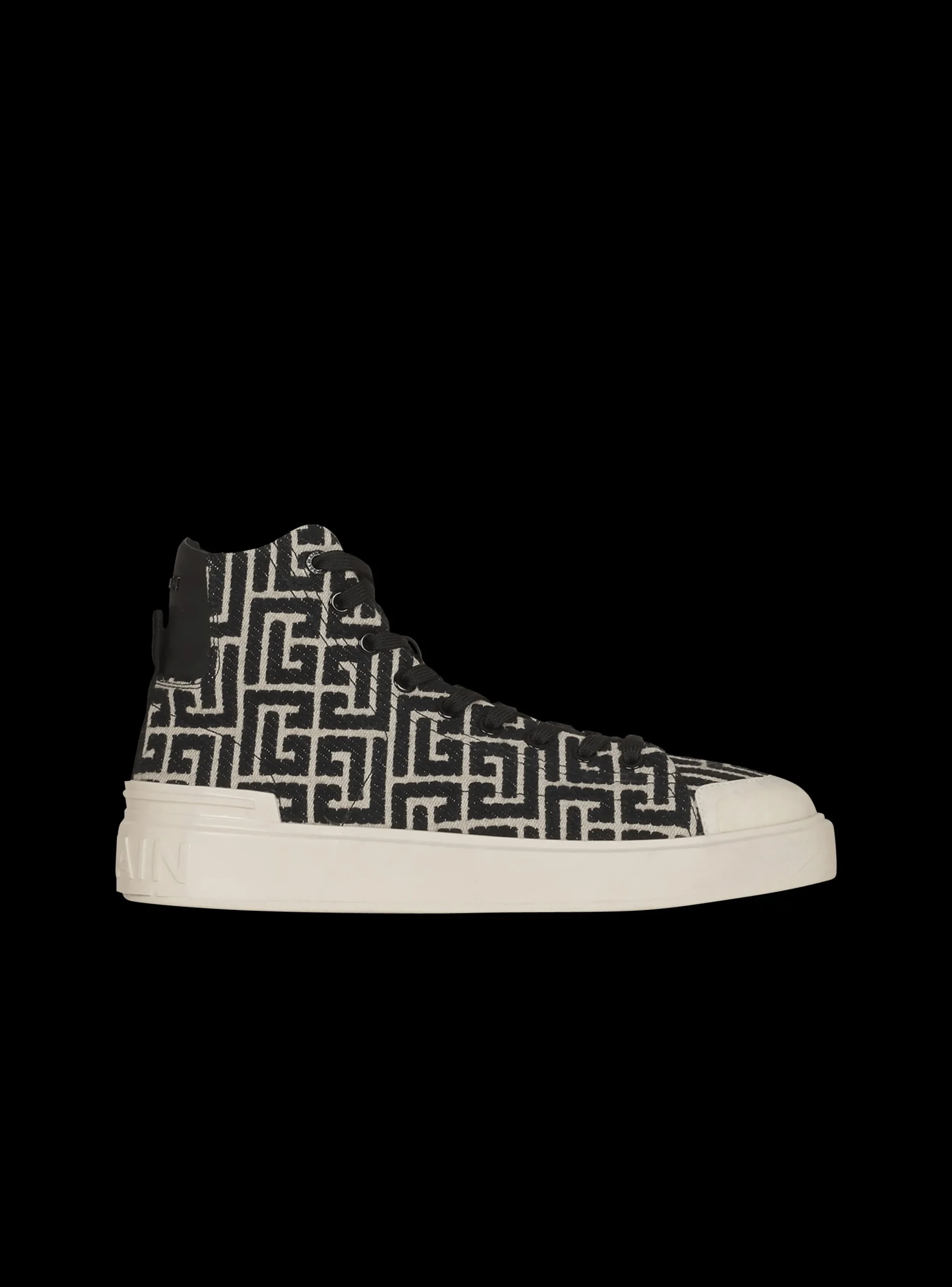 Bicolor Jacquard B-Court High-top Sneakers-Balmain Sale