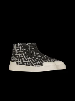 Bicolor Jacquard B-Court High-top Sneakers-Balmain Sale