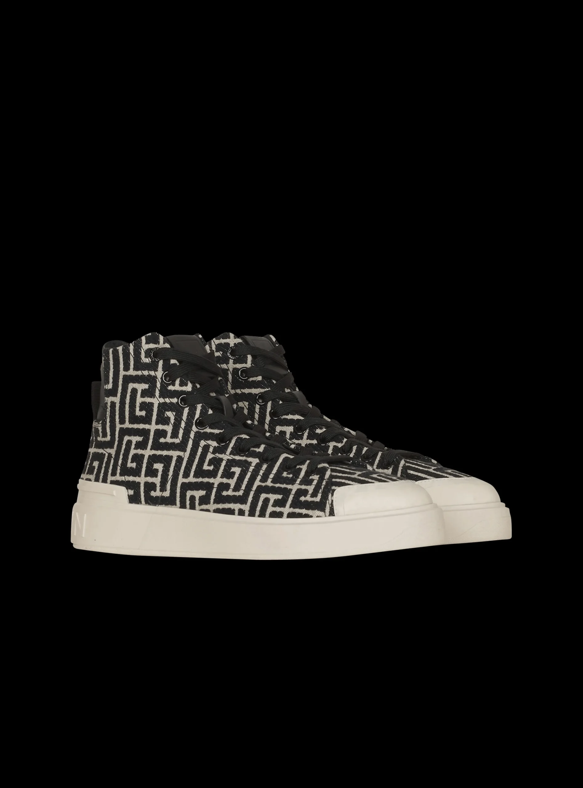 Bicolor Jacquard B-Court High-top Sneakers-Balmain Sale