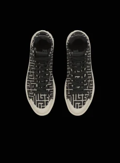 Bicolor Jacquard B-Court High-top Sneakers-Balmain Sale