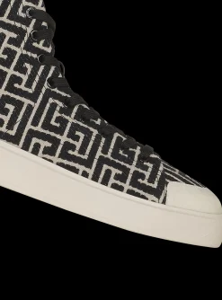Bicolor Jacquard B-Court High-top Sneakers-Balmain Sale