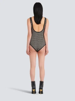 Bicolor Jacquard Bodysuit With Monogram-Balmain Online
