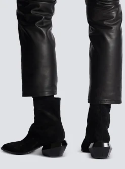 Billy Suede Ankle Boots With Diamond Heel-Balmain Clearance