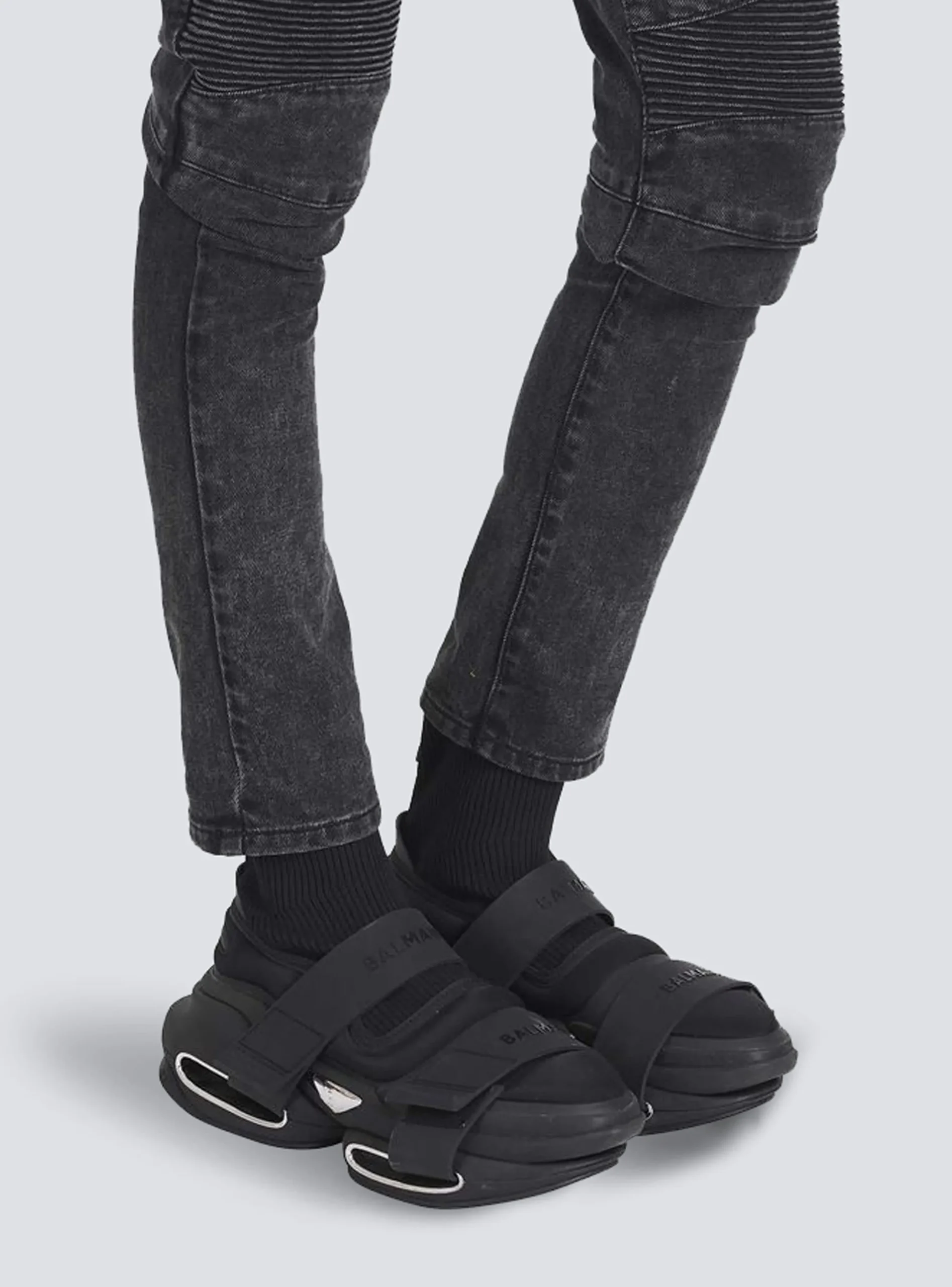 Neoprene And Knit B-Bold High-top Sneakers With Straps-Balmain Clearance