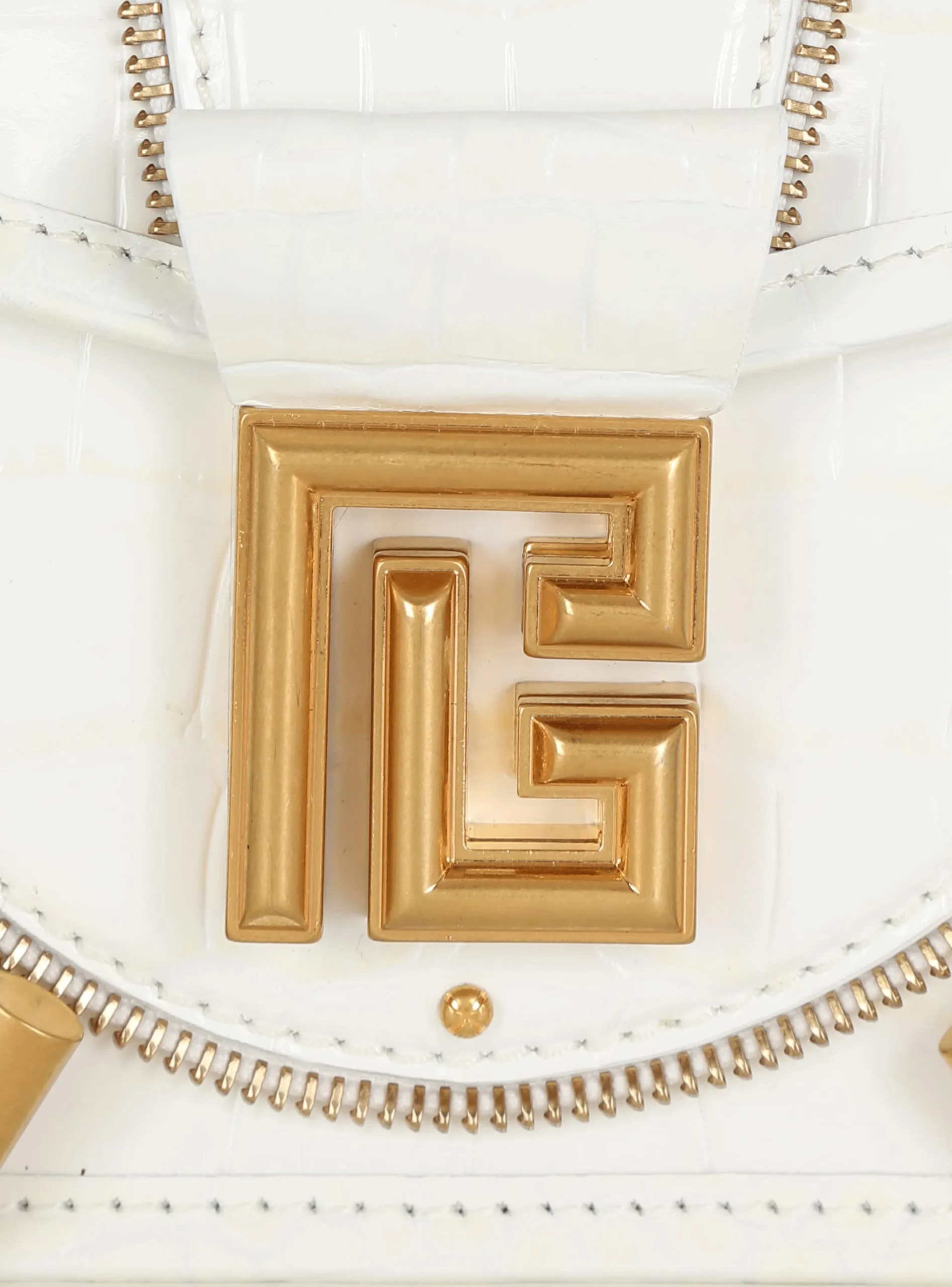 Blaze Clutch Bag In Crocodile Effect-embossed Leather-Balmain Hot